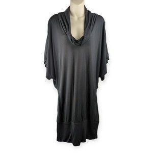 Ted Baker Briddy Black Lyocell Dress Cowl Neck Dolman Lagenlook Drape Shift 4 10